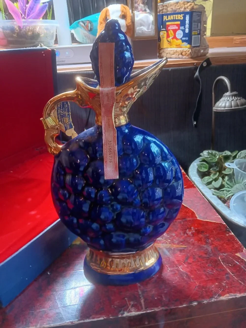 Jim Beam 175 Months Decanter Cobalt Blue Grape Regal China With Box***READ***